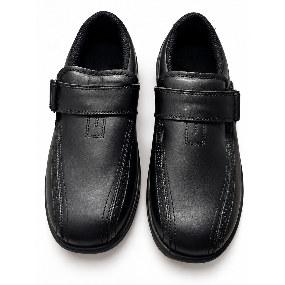 Orthofeet Men's 10 D Black Leather Loafers Comfort Shoes Slip On Dress Casual